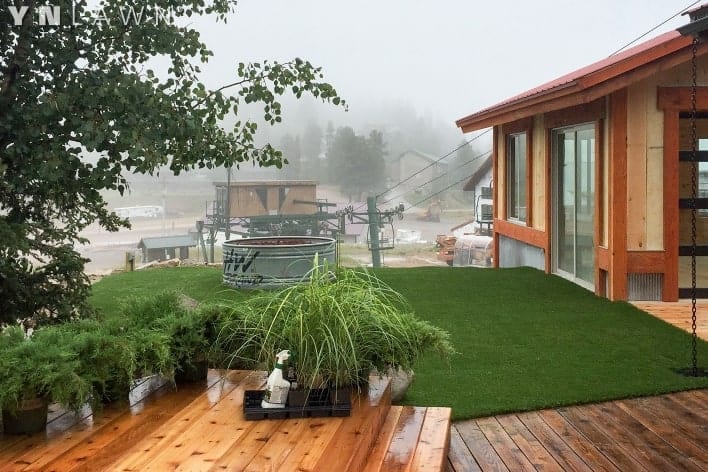 SYNLawn-artificial-grass-residential-backyard-wood-decking-design