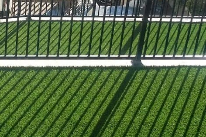 Residential Deck Green Artificial Grass Installation 2